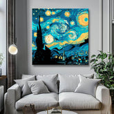 Painting by Numbers Art Abstract Art Blue and Yellow Light Balls in Two Parts